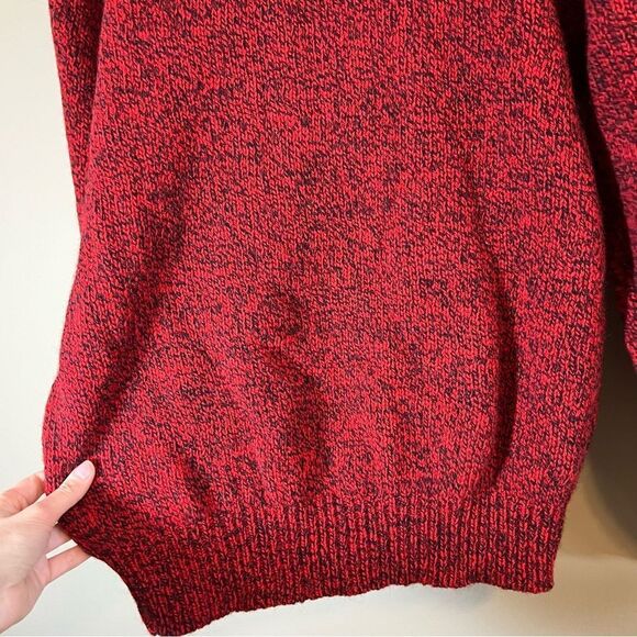 Land’s End Red Wool Blend Crewneck Sweater Men’s Large Long - Picture 3 of 11